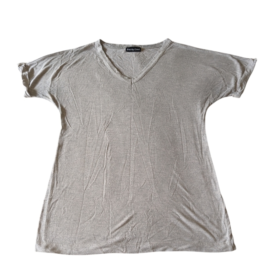 🛍️3 for $10 Women's Grey V-Neck Top